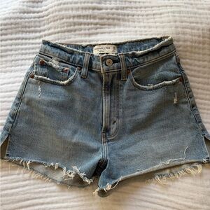 Abercrombie & Fitch Women's Distressed Blue Jean Shorts